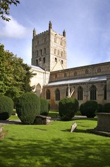 Obraz premium The historic Abbey at Tewkesbury, Gloucestershire, Severn Vale, UK