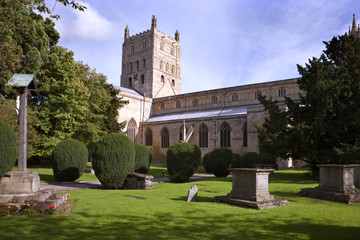 Fototapeta premium The historic Abbey at Tewkesbury, Gloucestershire, Severn Vale, UK