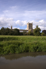 Fototapeta premium The historic Abbey at Tewkesbury, Gloucestershire, Severn Vale, UK