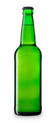 beer in green glass bottle
