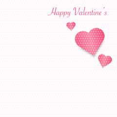 Valentines card with pink heart. Vector illustration.