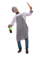 Male cook isolated on the white background