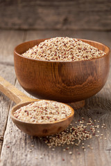 quinoa in a wooden bowl
