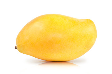Beautiful shape of Ripe yellow mango isolated white background