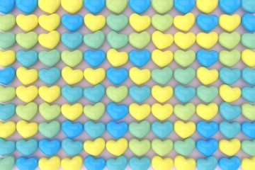 Hearts background. 3D rendering.