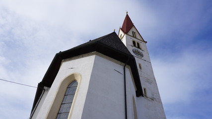 Heilige Jungfrau und Märtyrerin Juliana, Terfens near Schwaz, Tyrol, Austria - church in winter 2018 with snow