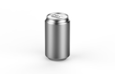 Aluminum white can mockup isolated on white background. 330ml aluminum tin soda can mock up.