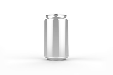 Aluminum white can mockup isolated on white background. 330ml aluminum tin soda can mock up.