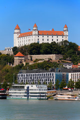 City of Bratislava with Bratislava Castle on a hill, Slovakia