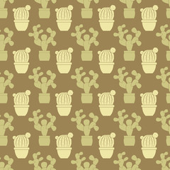 Seamless pattern with cactus for your design