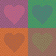 Set of colorful heart-shape design. Happy Valentine greeting card