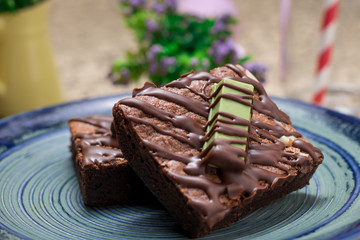 Chocolate brownies cake.
