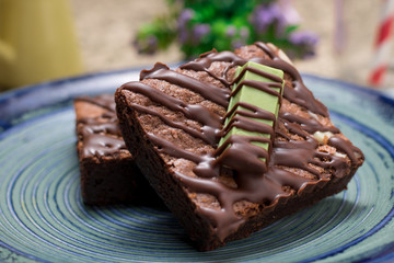 Chocolate brownies cake.