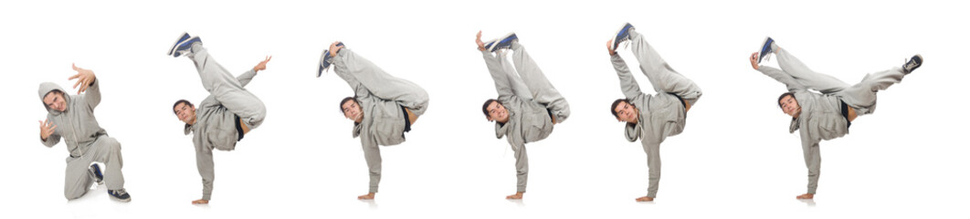 Young man isolated on the white background