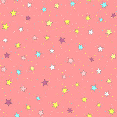 Cute seamless pattern with colorful stars.