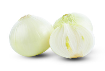 Obraz na płótnie Canvas fresh bulbs of onion on a white background