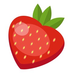 Strawberry icon, flat style