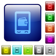 Mobile wallet color square buttons