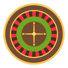 Roulette icon, flat style