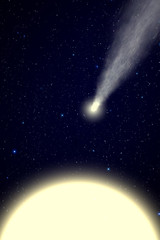 Comet in the starry sky
