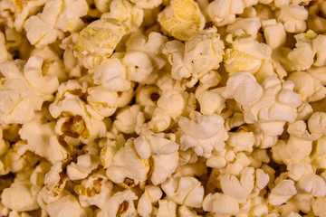 Texture of the roasted popcorn for the background