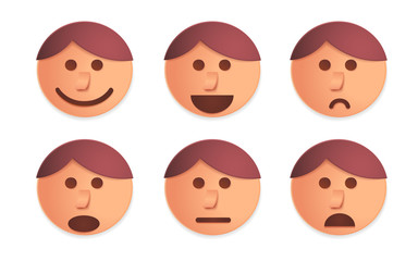 People faces designed in paper art style.