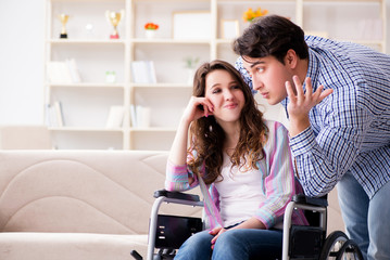 Young family taking care of each other