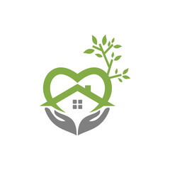 Tree home logo vector care medical concepts