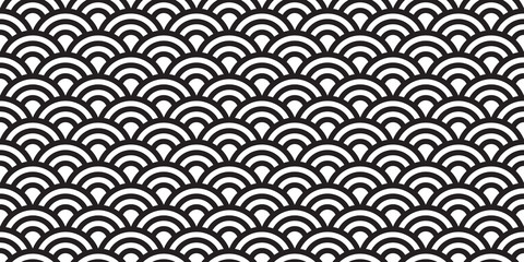 japan ocean wave line seamless pattern isolated vector wallpaper background