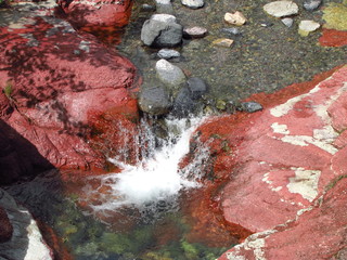 Mini Waterfall At Red Rock Canyon, Waterton Lakes National Park, Alberta