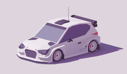 Vector low poly rally racing car