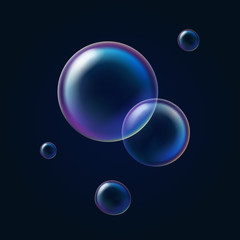 Soap bubble on dark background