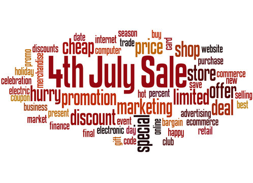 4th july sale word cloud concept 4