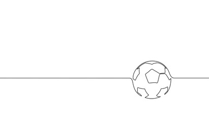 Single continuous line art football ball silhouette. Championship final play game sport competition design one sketch outline drawing vector illustration