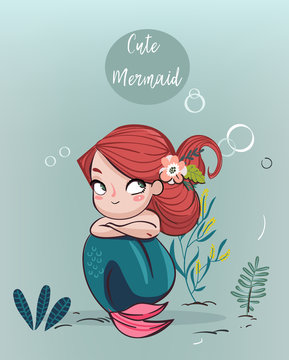 cute cartoon mermaid