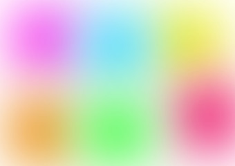 Pastel background, pink blue yellow orange and green.