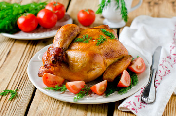 Baked chicken with tomatoes