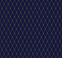 Gordijnen Abstracte geometrische patroon met ruiten. Een naadloze vectorachtergrond. Zwarte en gouden textuur. Grafisch modern patroon © ELENA