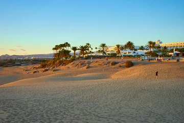 Foto op Plexiglas Sunset over sand dunes on Canary islands / Maspalomas - Spain  © marako85