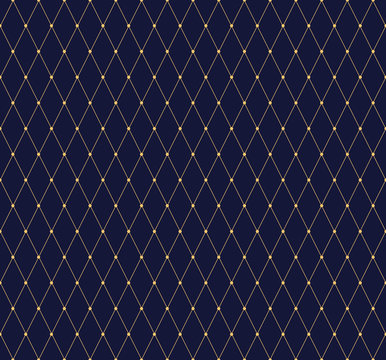 Abstract geometric patern with rhombuses. A seamless vector background. Black and gold texture. Graphic modern pattern