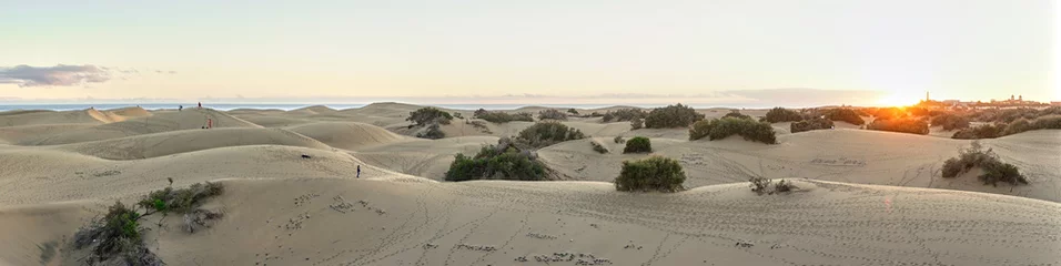 Poster Sunset over sand dunes on Canary islands / Maspalomas - Spain  © marako85