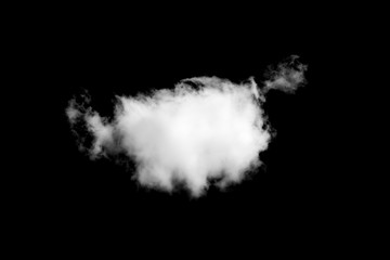 White cloud on black background