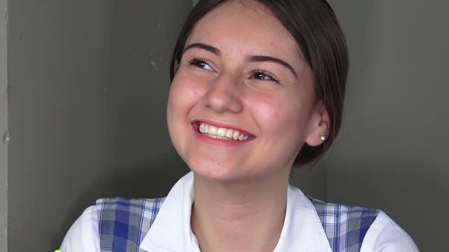 Female Teen Girl Having An Idea