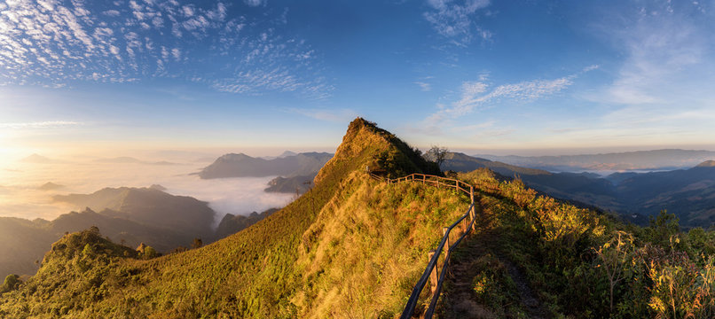 phu chee dow mountain (phu chee dao/phu chi dao) , Beautiful landscape sunrise mountain in Chiang rai , Northern of Thailand