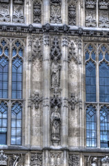 Westminster parliament windows. Detailed