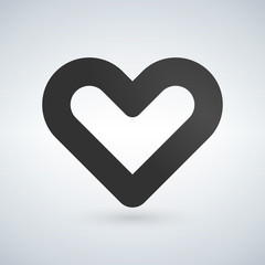 outline heart icon, vector illustration isolated on white background.