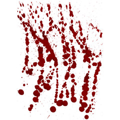 Dry blood splatter isolated on white background