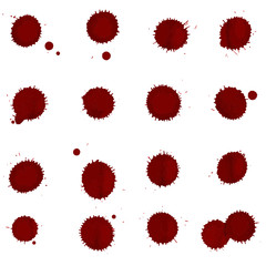Blood splat collection. Set of blood. Vector