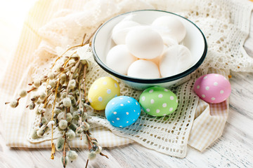 Happy Easter. Congratulatory easter background.