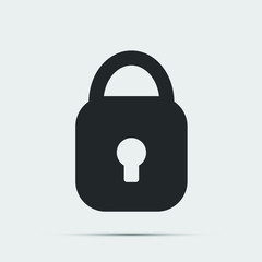 symbol padlock black icon on white background.vector illustration